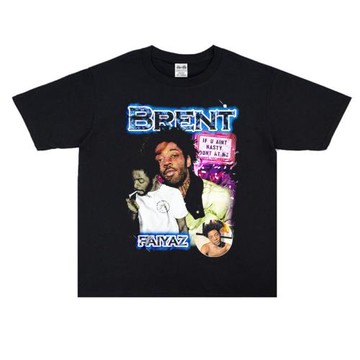 歐美男歌手Brent Faiyaz個性人物印花圓領T恤短袖寬松純棉男休閑