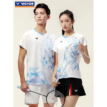 速干VICTOR勝利羽毛球服威克多簽約球員大賽服中性款T恤T-40001TD