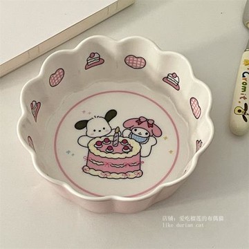 可愛日式卡通飯碗兒童面碗寶寶米飯碗塑料碗家用餐具仿陶瓷湯碗