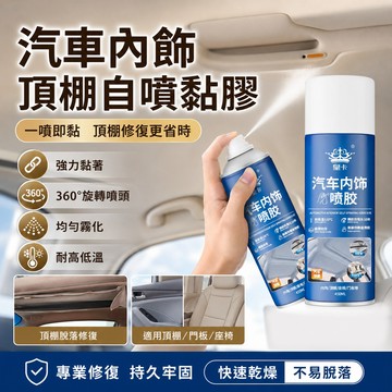 隔日達 汽車內飾頂棚佈脫落修複膠水 布脫落修復膠水 車頂布專用卡扣 免拆改裝門板 免拆車頂布脫落專用自粘噴膠 汽車內飾