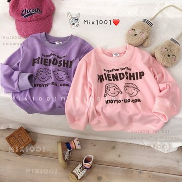 🌈秋冬❄️mix1001 寶貝好朋友印圖造型上衣✨兒童女孩字母印圖上衣 5-17