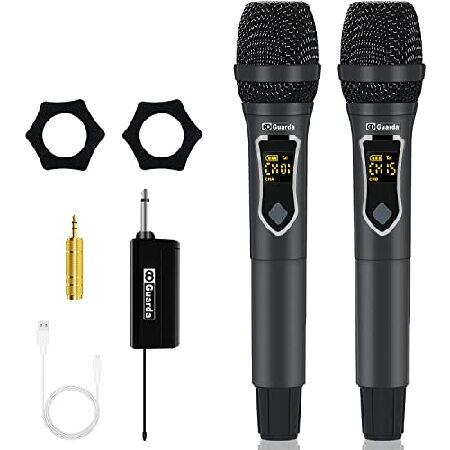 Wireless Microphone, GD Guarda US-88, Professional UHF Dual Handheld Dynamic Mic System Set with Rechargeable Receiver, 160 ft Range, 4''Output, for