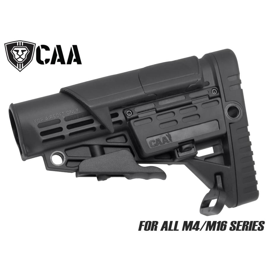 CAA-STK-003BK　CAA Airsoft CBS ACP コラシブルバットストック アジャスタブルチークレスト for M4 CAD-STOCK-01-BK