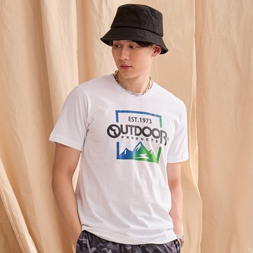 【OUTDOOR】OUTDOOR山峰印花T恤-白色 ODC533MEWT (ODCLO)