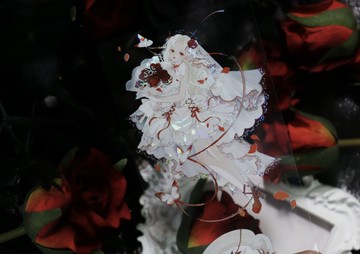 紅玫瑰 純白女神樣 PET 紙膠帶 貝殼光 10米卷