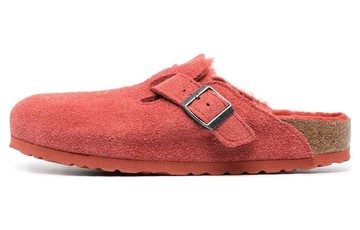 WMNS BIRKENSTOCK BOSTON SHEARLING SUEDE LEATHER NARROW FIT SIENNA RED
