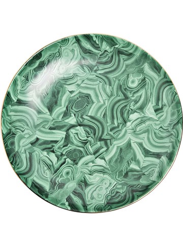 L'Objet - Malachite round platter (46cm) - unisex - Porcelain - One Size - Green