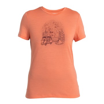 【紐西蘭Icebreaker】女 Tech Lite III 圓領短袖上衣(房車露營)-150-莓粉