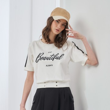 CLL巧玲瓏 率性麗美文字織帶上衣 7253120