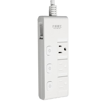 MAX STAR 太星電工 蓋安全四開三插滑蓋電腦線 1.8m  白色  1條