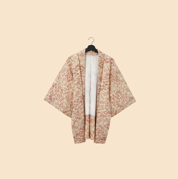 Back to Green-日本帶回羽織秋日蜿蜒河流花卉kb-35/vintage