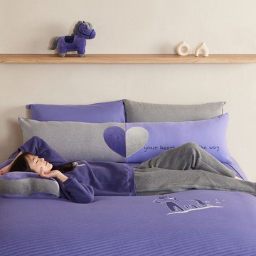 冰島馬雙人萬用毯-星光紫