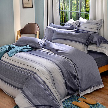 【Great Living格蕾寢飾】義大利La Belle 洛克卡爾 雙人天絲防蹣抗菌吸濕排汗兩用被床包組