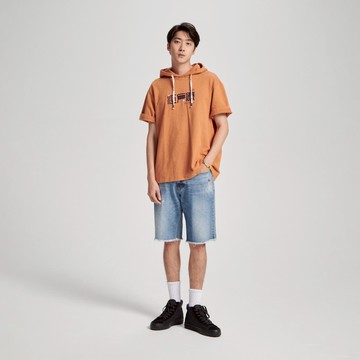 江戶勝｜男裝｜小篆連帽短袖T恤