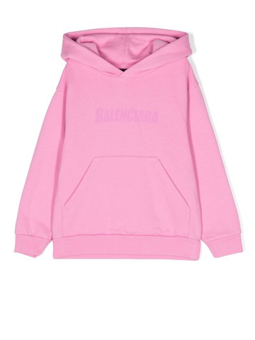 Balenciaga Kids - logo-print long-sleeve hoodie - kids - Cotton - 4 yrs - Pink