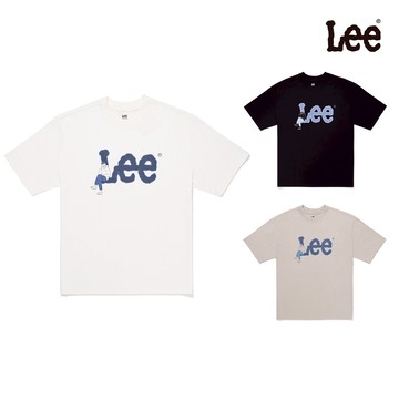 Lee 大LOGO寬鬆短T 男 黑色 白色 卡其 LB502101
