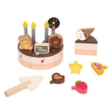 【德國 classic world 客來喜經典木玩】美味巧克力蛋糕切切樂(木製家家酒玩具)