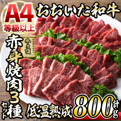 ふるさと納税 佐伯市 おおいた和牛A4ランク以上!赤身焼肉セット3種