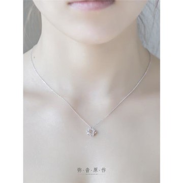 彌音原作  環繞星夜項鏈925純銀鎖骨鏈女個性新款首飾品生日禮物