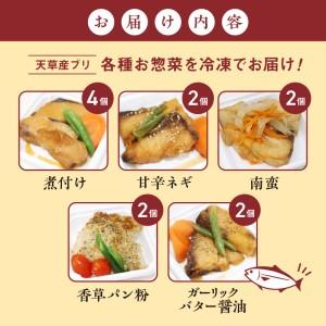 ふるさと納税 S010-064_ブリの惣菜5種類12食セット 熊本県天草市