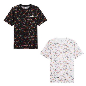 Puma 短袖上衣 男裝 滿版 棉質 歐規 黑/白【運動世界】68470001/68470002