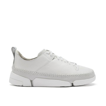 Clarks 三瓣鞋2.0-Trigenic2 Tact男款真皮手工縫線設計輕盈休閒鞋(白色)CLM80736C