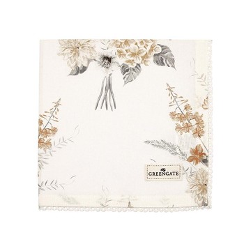丹麥GreenGate Estella white-蕾絲餐巾布/桌旗/茶巾