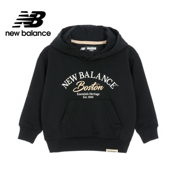 【New Balance】 NB 童裝連帽長袖衛衣_中性_黑色_7CF3E02WBK