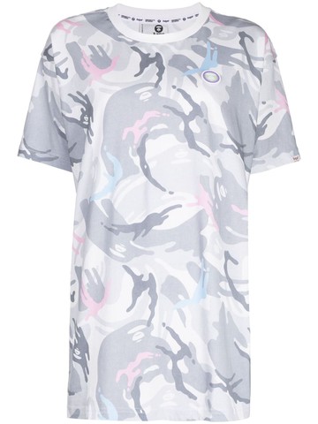 AAPE BY *A BATHING APE® - camouflage-pattern cotton T-shirt - women - Cotton - S - Grey