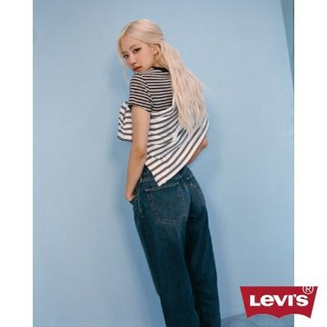 Levi s ROSÉ朴彩英同款 復古條紋長袖T恤 女生上衣 人氣新品