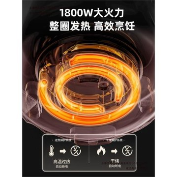 電熱火鍋蘇伯學生炒菜一體蒸煮鍋家用多功能爾電電煮鍋煎炒鍋包郵