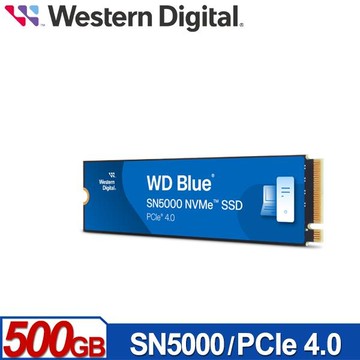 WD 藍標 SN5000 500GB M.2 PCIe 4.0 NVMe SSD 固態硬碟 WDS500G4B0E
