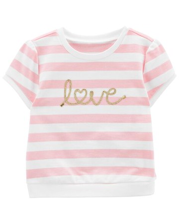Toddler "Love" Striped Top
