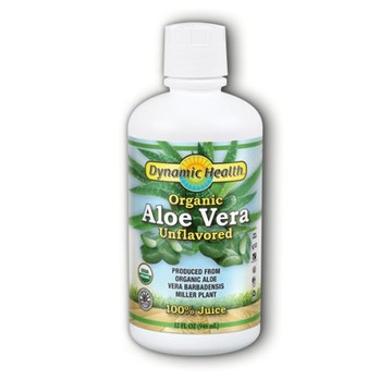 Organic Aloe Vera Juice Unflavored 32OZ by Dynamic Health Laboratories