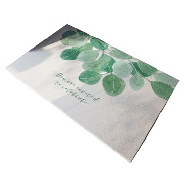 北歐風絲圈防髒刮泥地墊 高彈柔韌、經久耐用 吸附力強勁 穩固防滑不移位  清新綠葉  45 x 75cm  1張