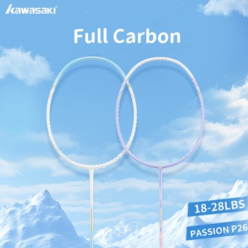 KAWASAKI 川崎羽毛球拍全碳纖維 PASSION P26 18-28LBS 4U 初學者全能戶外娛樂