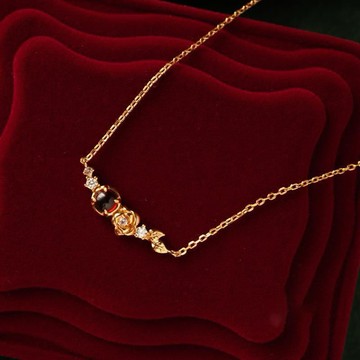 日系唯美玫瑰項鍊 D0301 復古紅點綴 精緻花朵美鑽頸鏈 | Sweet Air