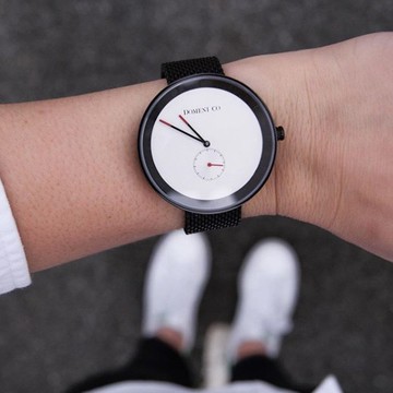 DOMENI COMPANY 經典系列不鏽鋼單眼女錶  (知性白錶盤/黑)