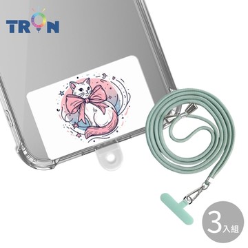 TRON 三星 S23 Ultra蝴蝶結小白貓防摔 手機 掛繩 手機殼