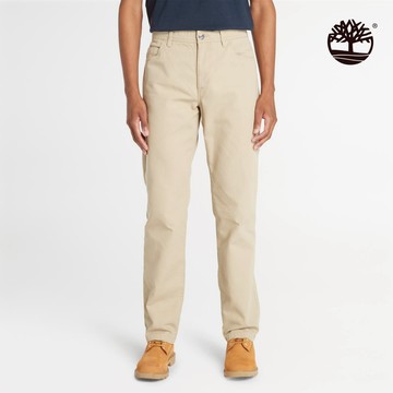 Timberland 男款檸檬黃帆布休閒長褲|A6FW1DH4