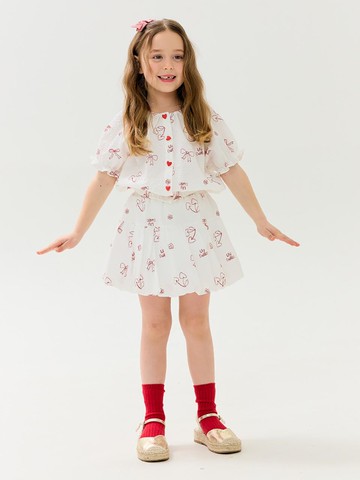 Seersucker Puppy Pajama Set [Ivory]