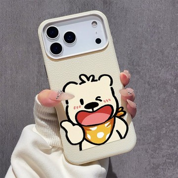 防摔手機殼 點讚可愛小狗 適用蘋果17保護殼iPhone16 15 14 13 12 11 PROMAX 大孔皮纹軟殼