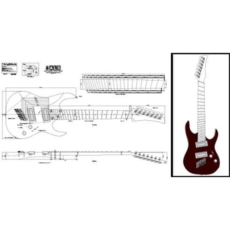 7弦マルチスケールエレキギタープラン フルスケール印刷