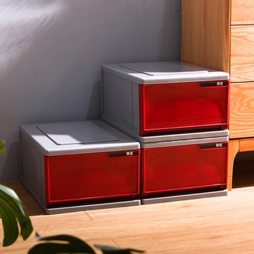 Mr.box 免組裝單層抽屜式收納箱 19L-3入-兩色