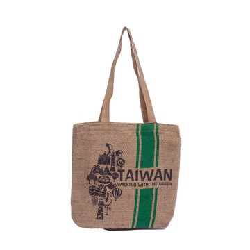 台灣風情托特潮麻包 - 特殊捲麻 - 純黃麻