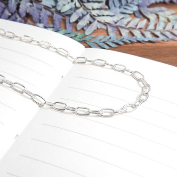 ART64 純銀 細長橢圓圈鍊(2.8mm中鍊) 28吋 925純銀項鍊 搭配鍊 銀鍊子