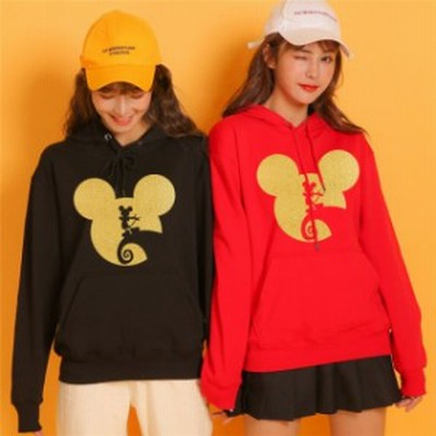 Disney ミッキー パーカー ペアルック カップル トレーナー フード付き スウェット ディズニー Mickey 男女兼用 お揃い トップ 通販 Lineポイント最大get Lineショッピング
