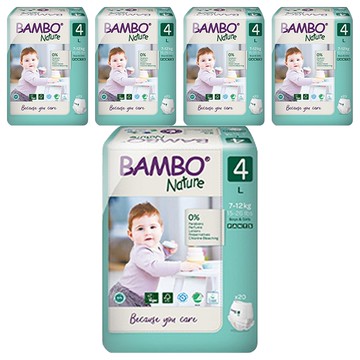 Bambo Nature 伴寶樂 Green 大容量褲型紙尿布 7~12kg  第4階段  100片