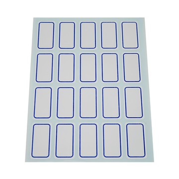 華麗牌 自黏性標籤 WL-1074 14 x 26mm  藍框  20包  1盒