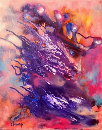 抽象藝術 油畫 Original President Russia Putin King 藝術家 Svinar Ok